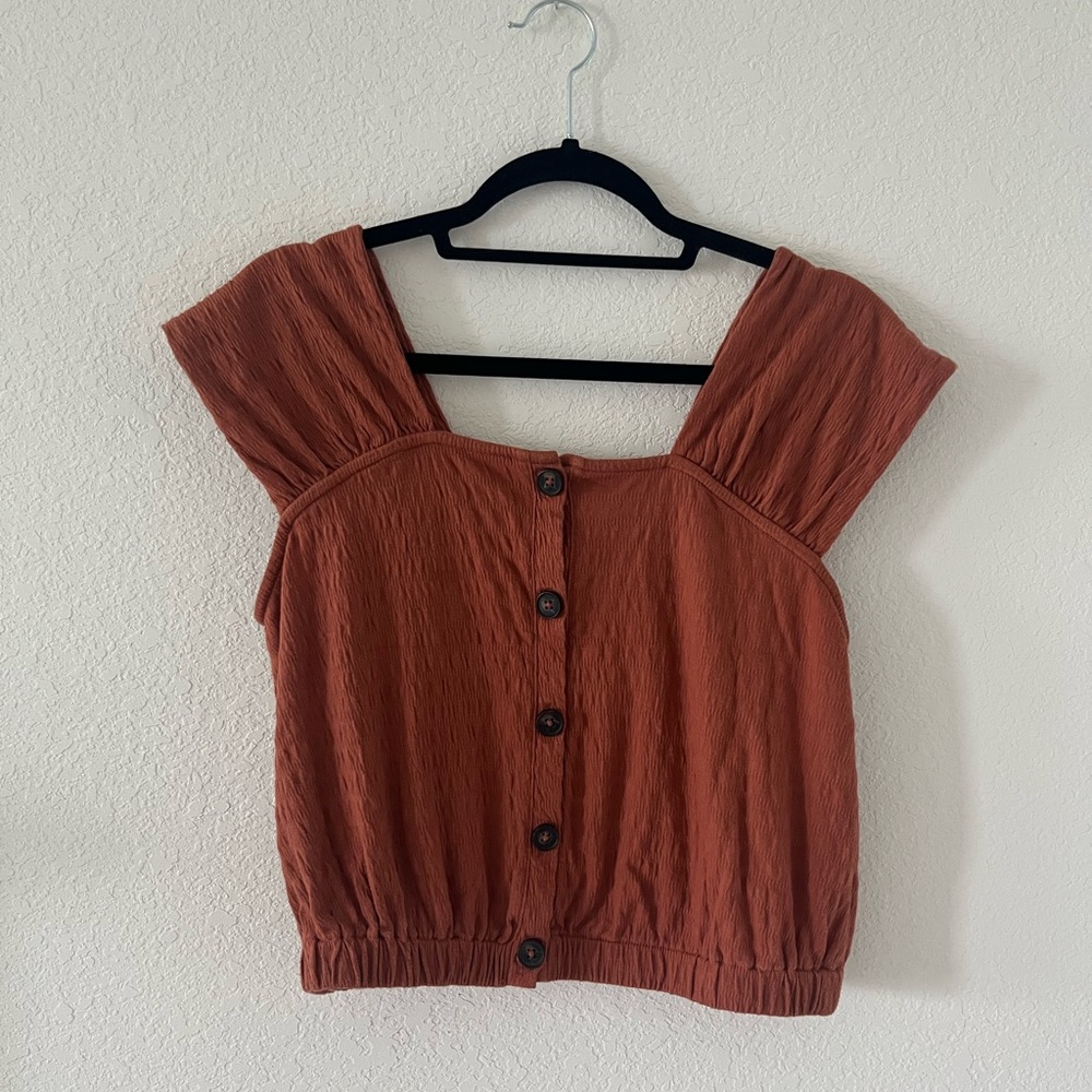 Madewell Terracotta Button-Down Blouse